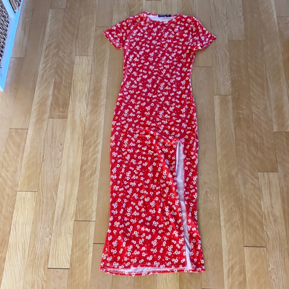 Nasty Gal bodycon midi ditsy floral dress